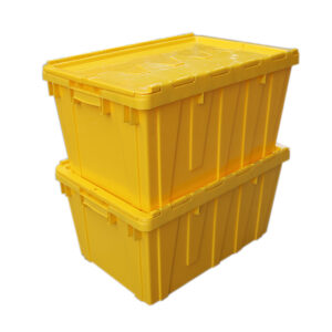 Plastbehållare för förvaring med lock